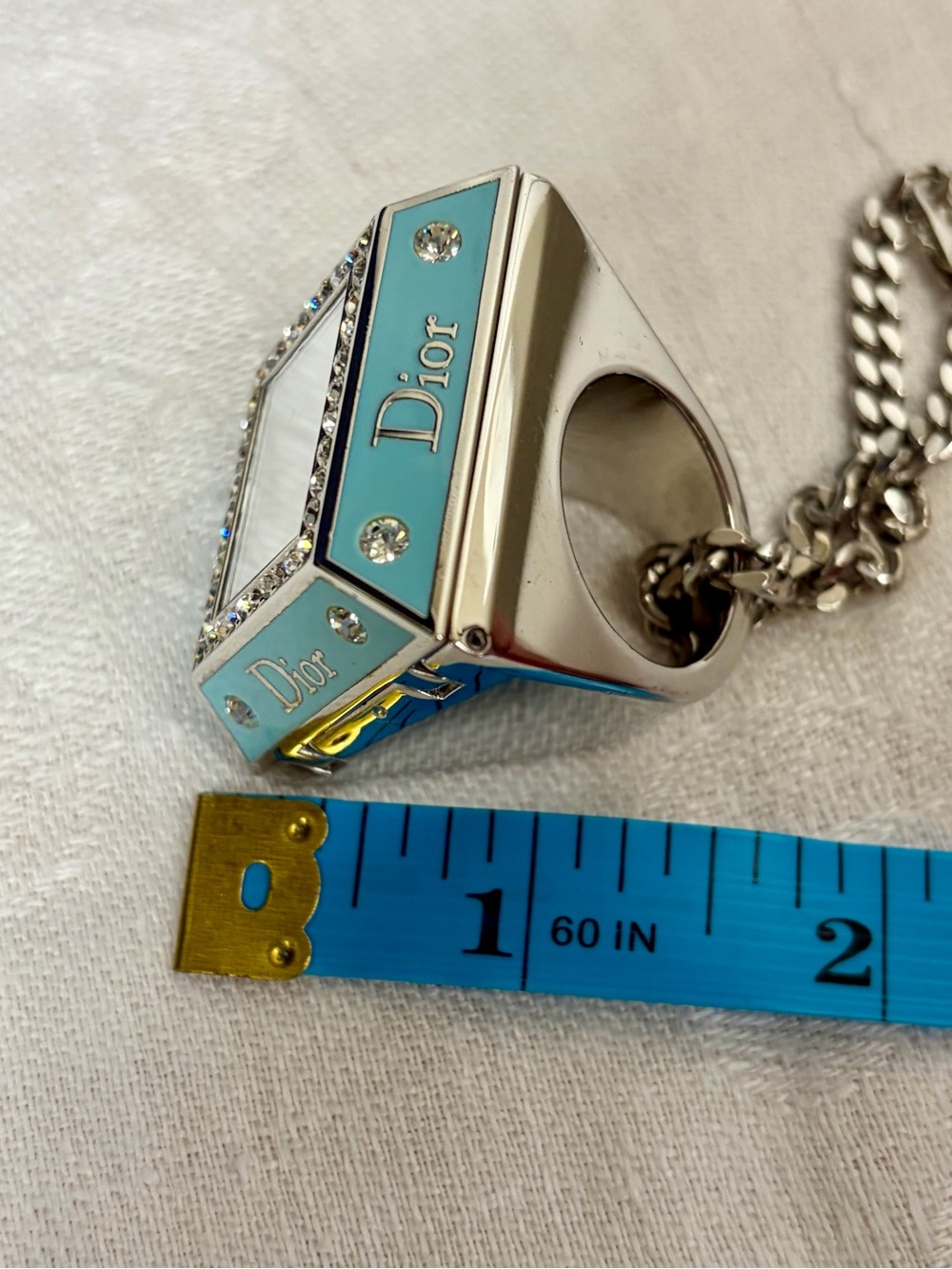 Dior 2005 Princess Ring&Compact, Crystals, mirror, bagcharm, collectible,blue - Picture 12 of 12